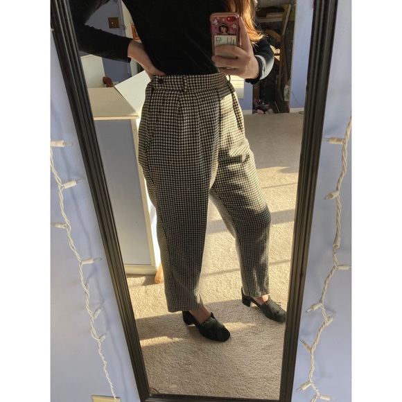 Vintage Wool Houndstooth Checkered Pantsuit Set - Picture 15 of 16